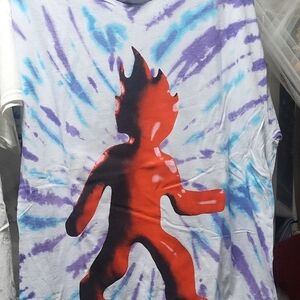 Travis Scott Tie-Dye T-Shirt with Red Graphic